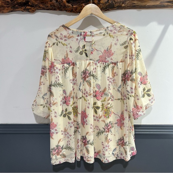Lane Bryant Tops - Floral Women's Top with Sheer Details NWT plus size